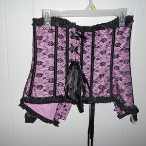 Corset- Pink & Black- Adult Large- New in Pkg